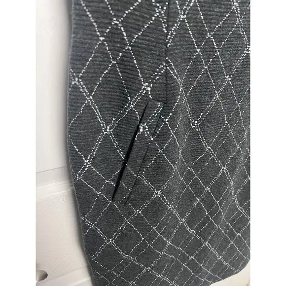 Lands' End Women's Windowpane Plaid Textured Stretch Sheath Dress Size 12 Petite - Picture 11 of 11